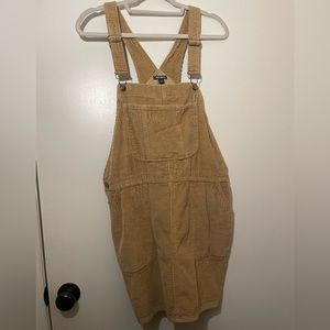 tan corduroy overall dress